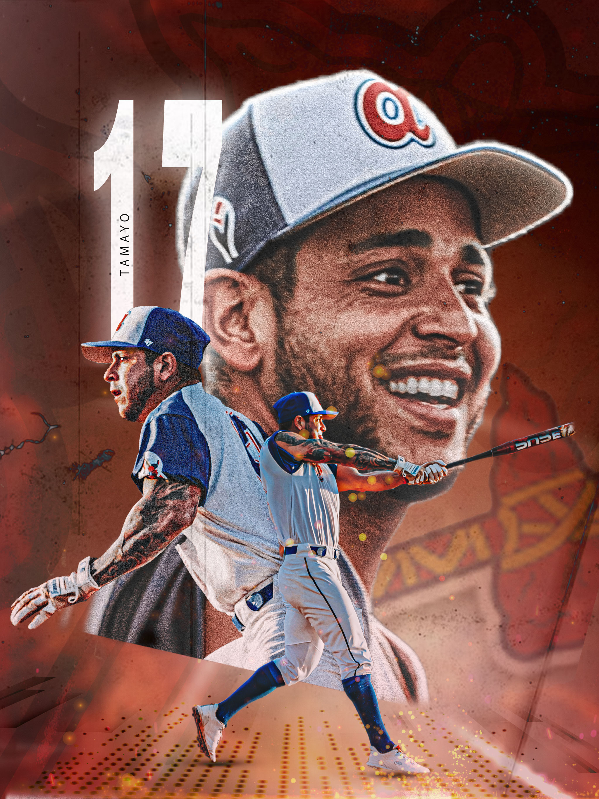 Baseball player card graphic design