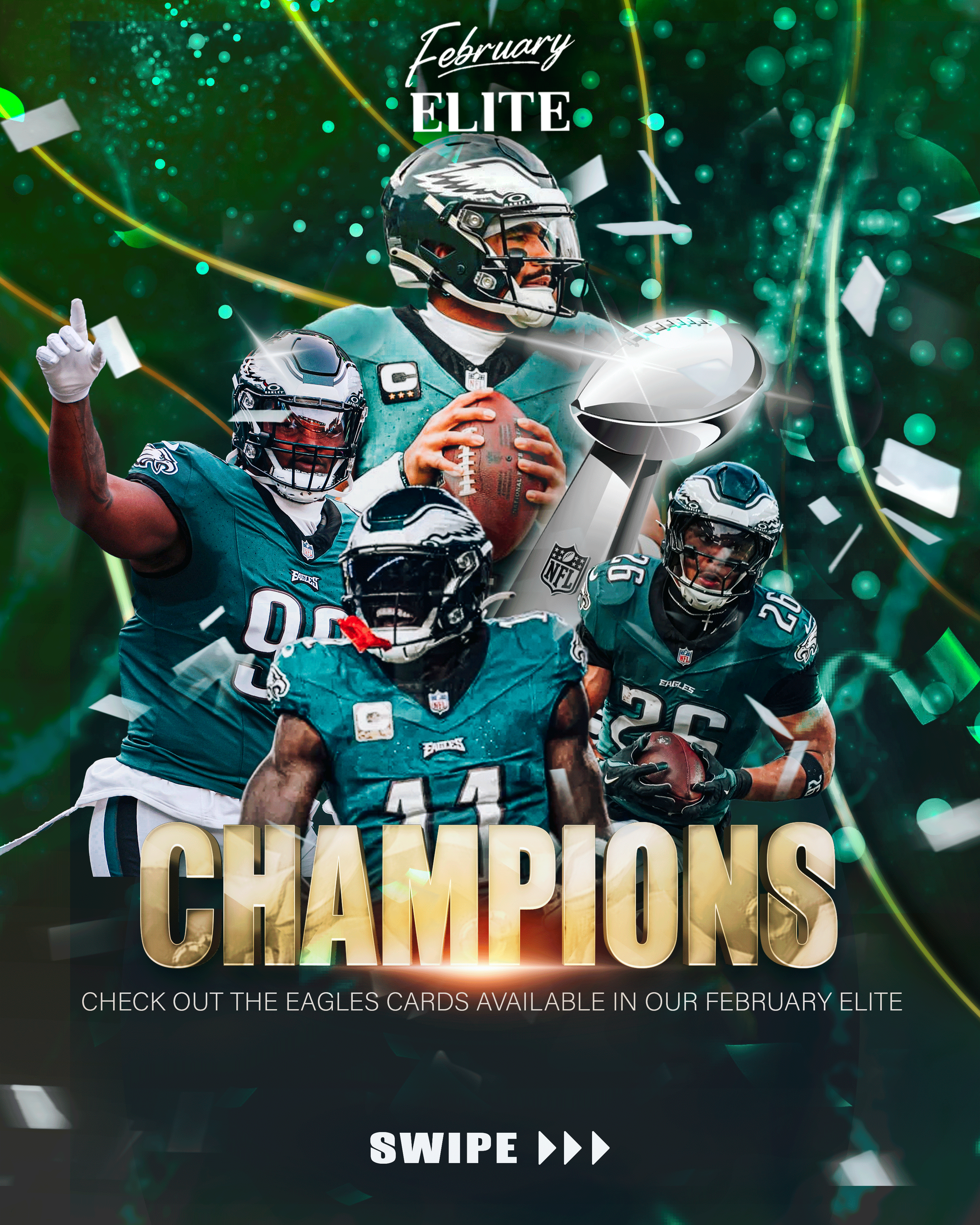 Philadelphia Eagles Champions sports graphic design