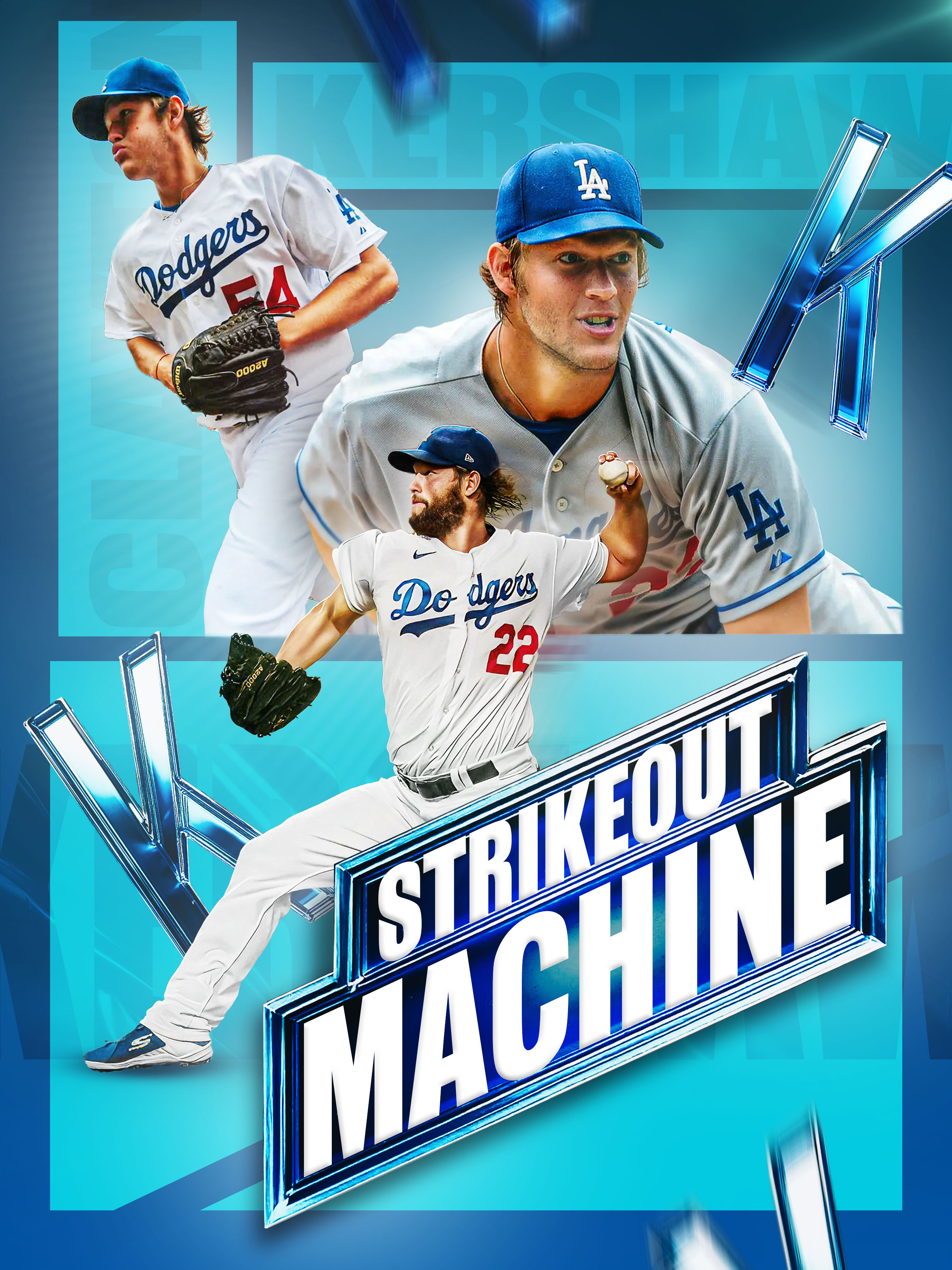 Dodgers Strikeout Machine Kershaw sports graphic design